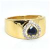 Image 1 : GOLD PLATED SILVER BLUE SAPPHIRE(1.15CT) GOLD