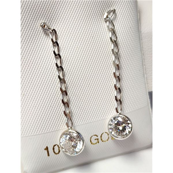 10K WHITE GOLD MOISSANITE(1.5CT) EARRINGS