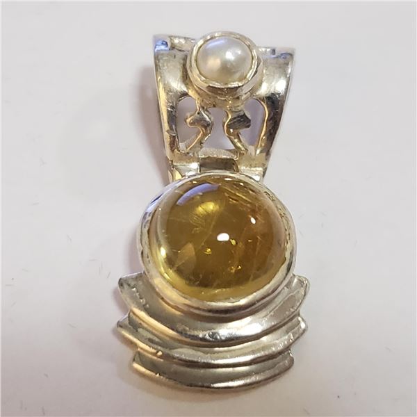 SILVER CITRINE PENDANT(~WEIGHT 4.73G)