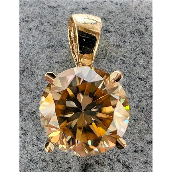 14K YELLOW GOLD 1.44G YELLOW MOISSANITE 2.6CT