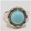 Image 1 : SILVER TURQUOISE RING (~SIZE 7)(~WEIGHT 9.38G)
