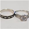Image 1 : SILVER LOT OF 2 CUBIC ZIRCONIA RING (WEIGHT 4.01G)