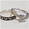 Image 2 : SILVER LOT OF 2 CUBIC ZIRCONIA RING (WEIGHT 4.01G)