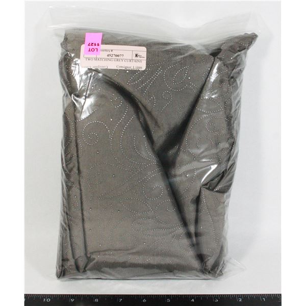 TWO MATCHING GREY CURTAINS