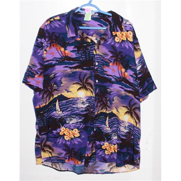 HAWAIIAN DAD SHIRT SUNSET THEMED SIZE 2XL