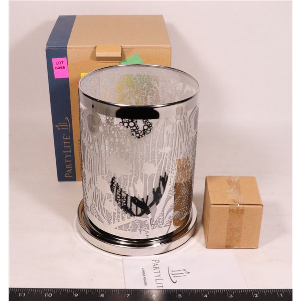 PARTYLITE ENCHANTED CORAL VOTIVE HURRICANE