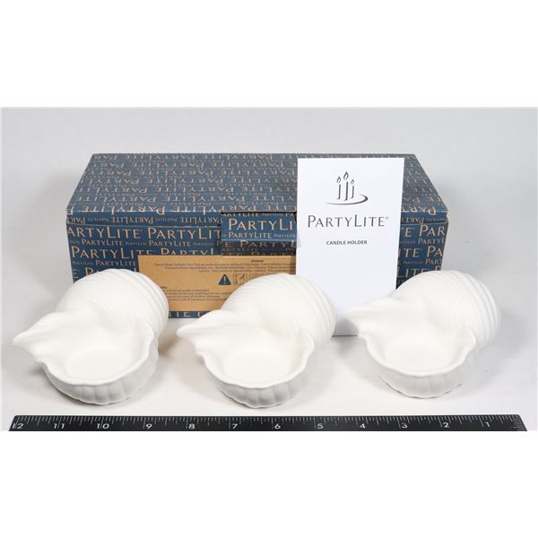 PARTYLITE CONCH SHELL TEALIGHT TRIO