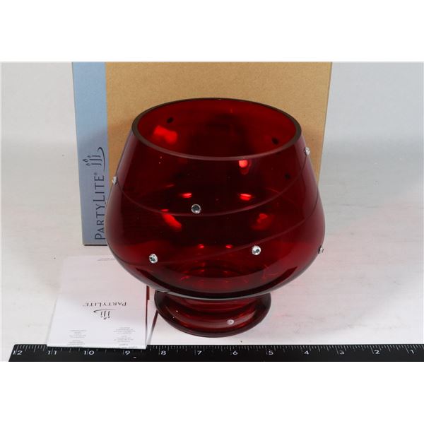 PARTYLITE CRIMSON SPARKLE VOTIVE HOLDER
