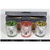 Image 1 : PARTYLITE GLASS PALM TEALIGHT TRIO
