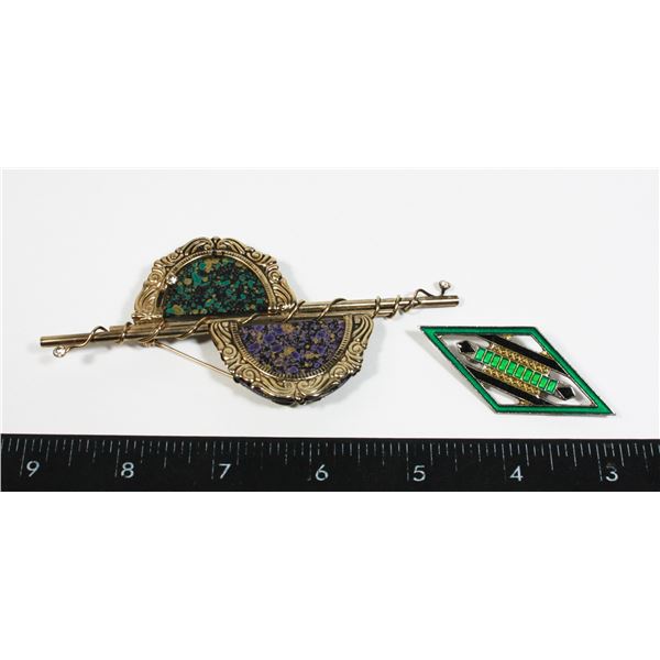 TWO VINTAGE DECORATIVE BROOCHES/ PINS