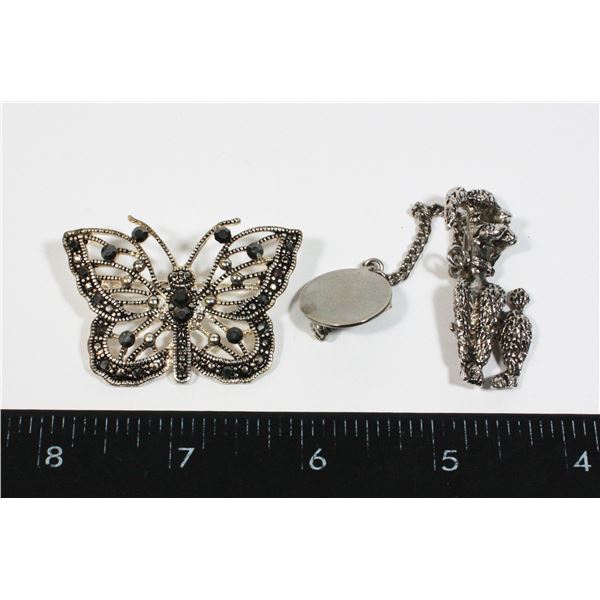 TWO ANIMAL THEMED PINS/ BROOCHES