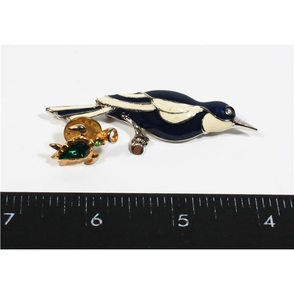 TWO ANIMAL THEMED BROOCHES/ PINS