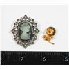 Image 1 : CAMEO STYLE BROOCH AND ROSE PIN