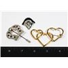Image 1 : THREE PINS/ BROOCHES INCLUDING LARGE TRIPLE