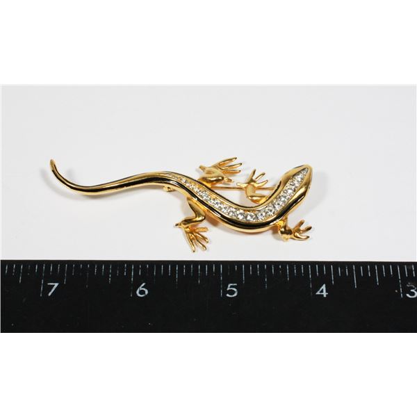 LIZARD PIN WITH RHINESTONES