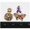 Image 1 : LOT OF ASSORTED PINS INCLUDING BUTTERFLY,