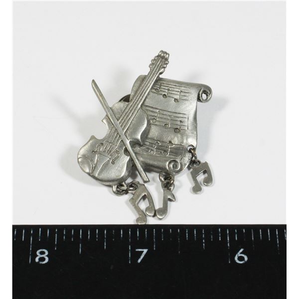 VIOLIN, MUSIC NOTE, CHARM ORCHESTRA LAPEL