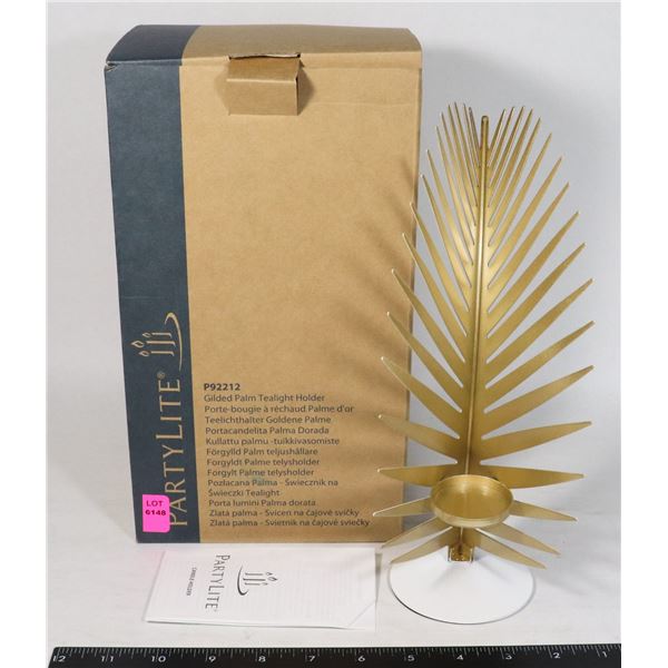 PARTYLITE GILDED PALM TEALIGHT HOLDER