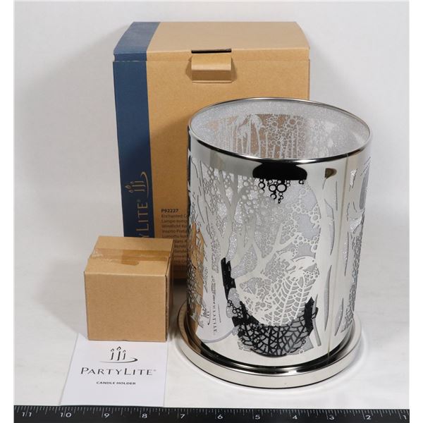 PARTYLITE ENCHANTED CORAL VOTIVE HURRICANE