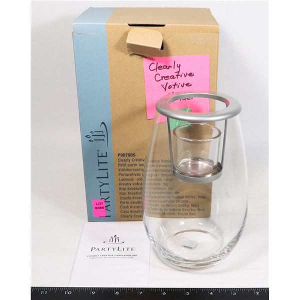 PARTYLITE CLEARLY CREATIVE VOTIVE HOLDER-SHORT