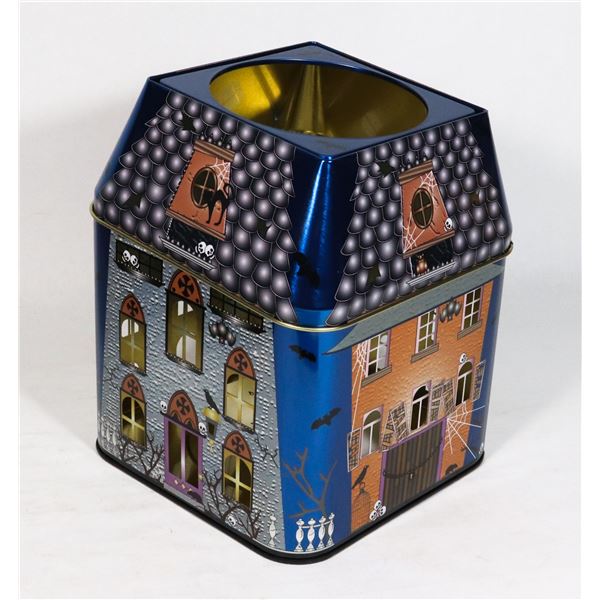 PARTYLITE SPOOKY HOUSE 3 WICK JAR TIN