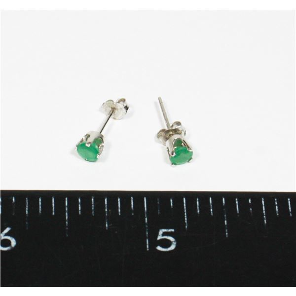 STAMPED 14K JADE STUD EARRINGS
