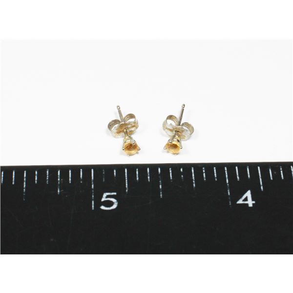 STAMPED 14K CITRINE STUD EARRINGS