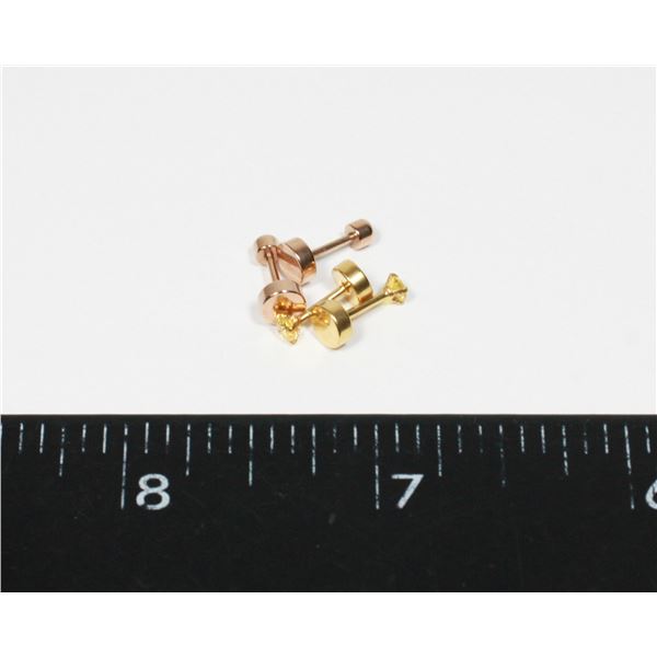 2 PAIRS SCREW BACK STAUD EARRINGS
