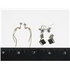Image 1 : 3 PAIRS OF SILVER TONE DANGLE EARRINGS
