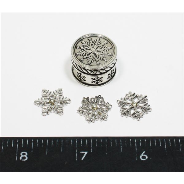 MINI TRIPLE SNOWFLAKE PRAYER BOX WITH 3 SNOWFLAKE