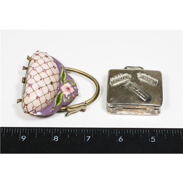 2 SMALL TRAVEL BAG DESIGN MINI JEWELRY BOXES