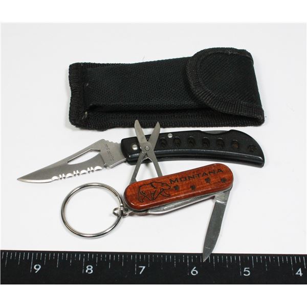 Black NYLON POCKET KNIFE HOLDER WITH 2 POCKET