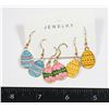 Image 1 : NEW 3 PC EGG THEME DROP EARRING SET