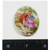 Image 1 : VINTAGE FRAGONARD ROCOCO PORCELAIN PIN BROOCH