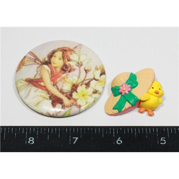 HALLMARK EASTER BROOCH SOLD WITH FAIRY BUTTON PIN