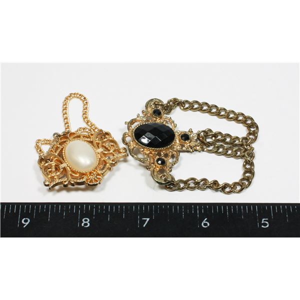 2 VICTORIAN STYLE COLLAR BROOCHES