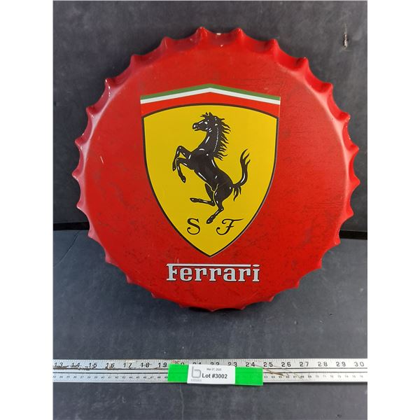 Ferrari Bottle Cap Sign