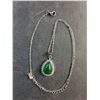 Image 2 : Silver Necklace with Emerald Pendant