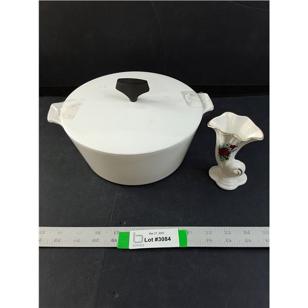 Corning Ware Buffet Server and Mary Jane Vase from England