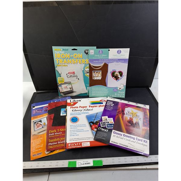 Several Iron on Transfers for Shirts and Photo/Greeting Card Paper Sets