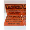 Image 2 : (4) Metal Signs: Warning, Private Property - 14" x 10"