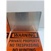 Image 3 : (4) Metal Signs: Warning, Private Property - 14" x 10"