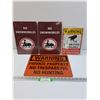 Image 1 : (4) Metal Signs: No Snowmoblies, Warning Surveillance, Private Property