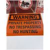 Image 4 : (4) Metal Signs: No Snowmoblies, Warning Surveillance, Private Property