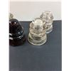 Image 2 : (4) Glass Insulators: Clear & Brown