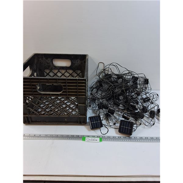 Milk Crate & Solar Yard Lights - As Is