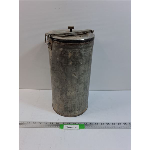 Vintage Metal Insulated Cream Canister - 15" x 8.5"