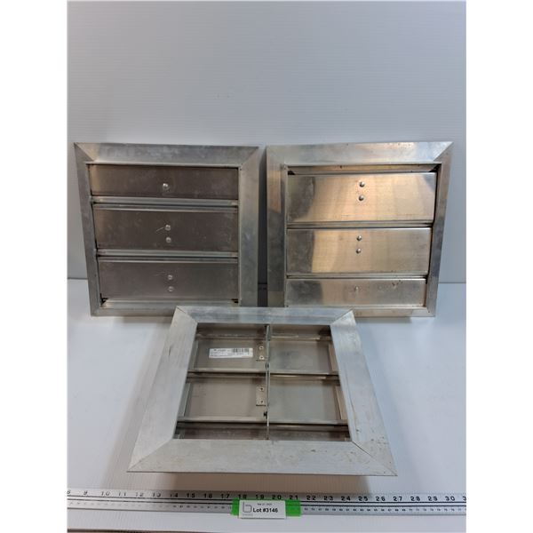 (3) HVac Metal Vents - 15" x 15" x 2"