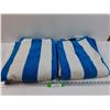 Image 1 : (2) Blue & White Striped Bath Towels