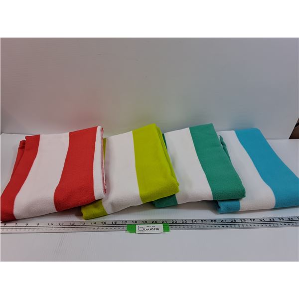 (4) Striped Microfiber Beach Towels